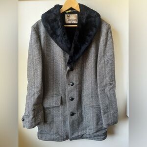 LAKELAND Vintage Faux Fur Lined Coat Classic Ivy League‎ Academia Old Money 42